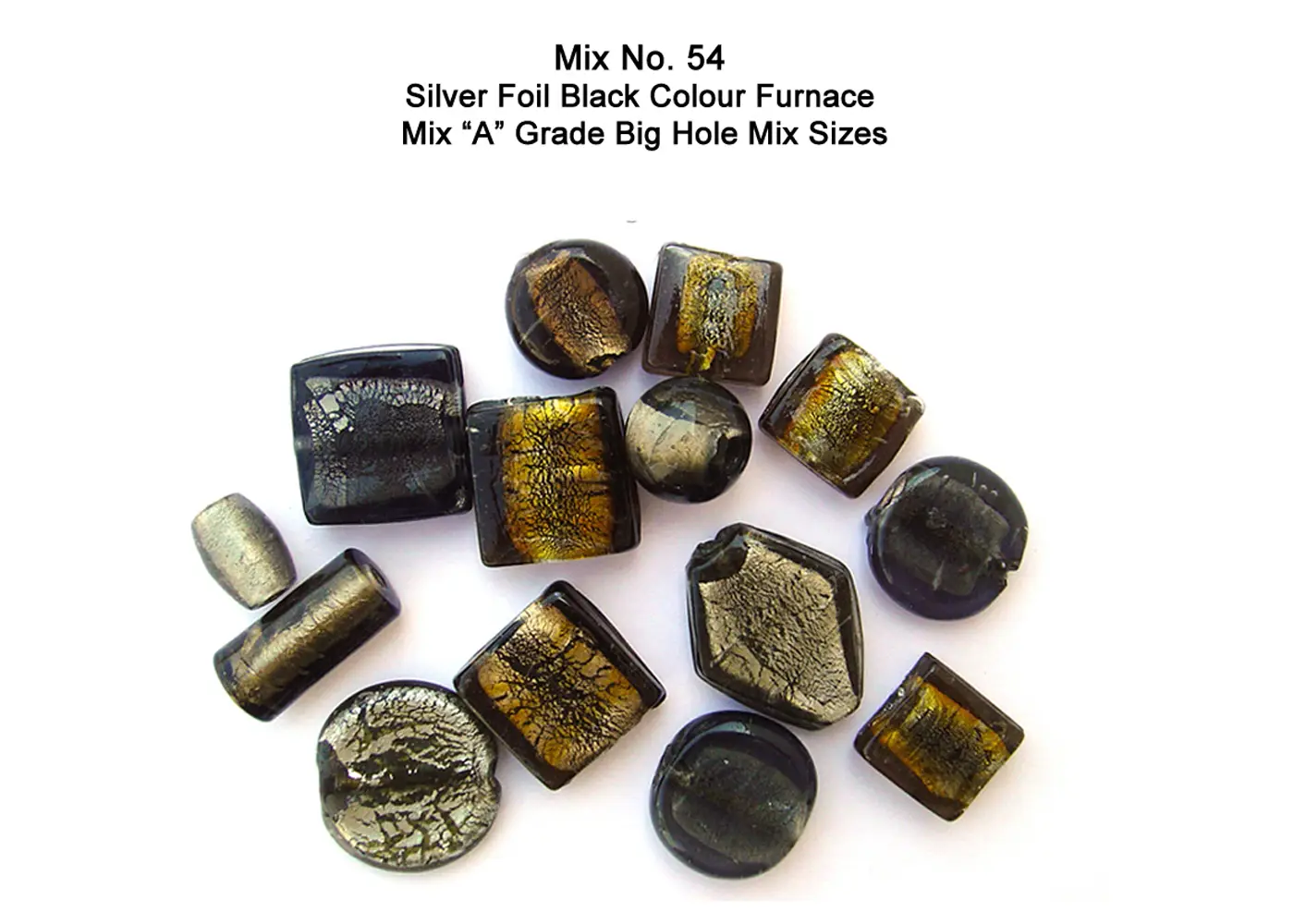 Silver Foil Black Color Furnace Mix "A" Grade Big Hole mix sizes